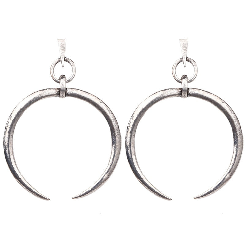 Horn Crescent Drop Earring