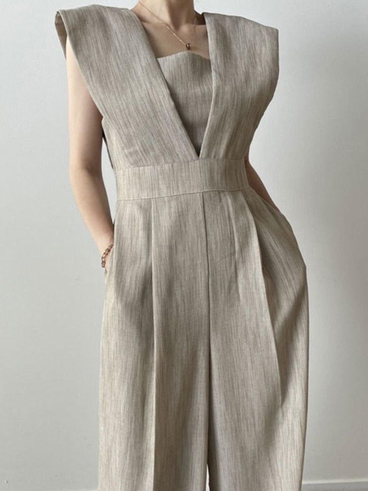 Aja Modern Linen Jumpsuit