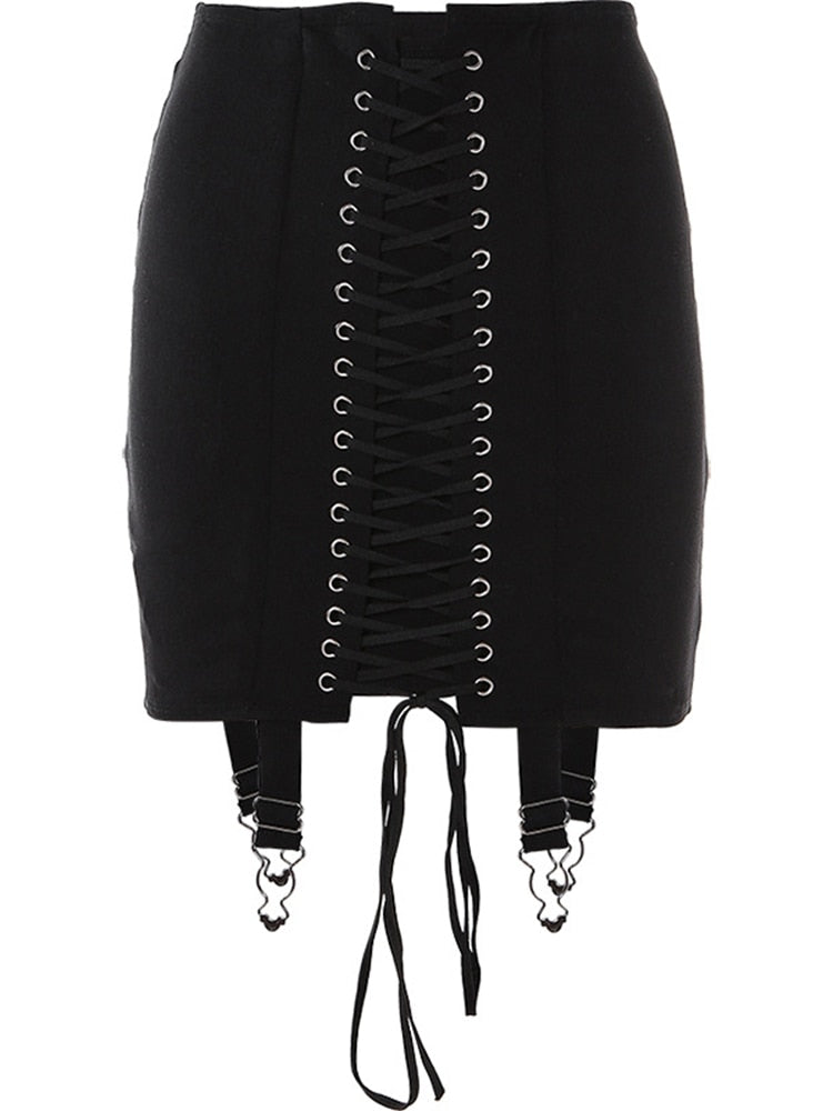 Paris Sexy Lace Up Mini Skirt