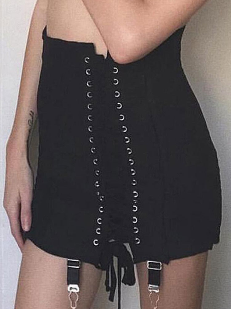 Paris Sexy Lace Up Mini Skirt