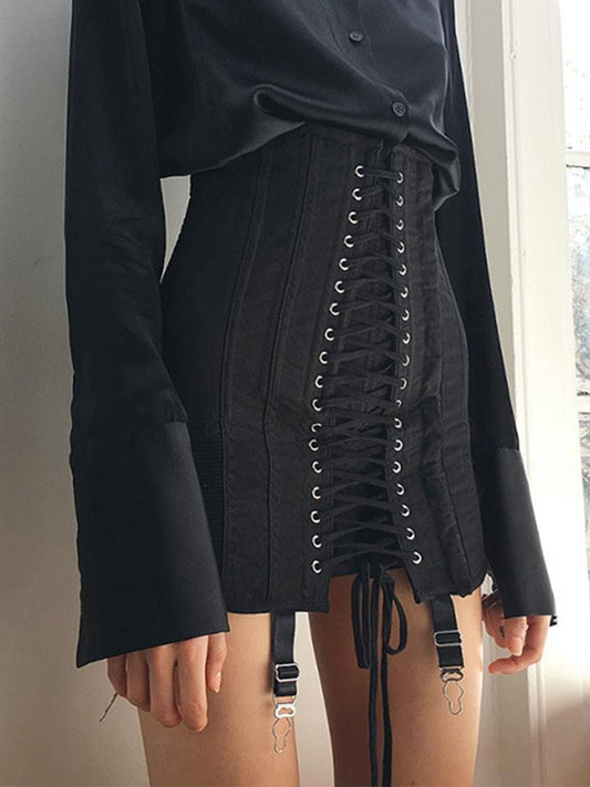 Paris Sexy Lace Up Mini Skirt