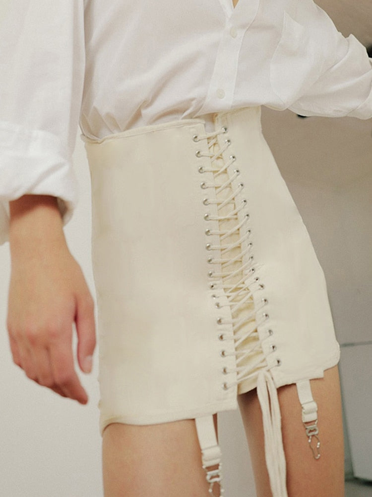 Paris Sexy Lace Up Mini Skirt