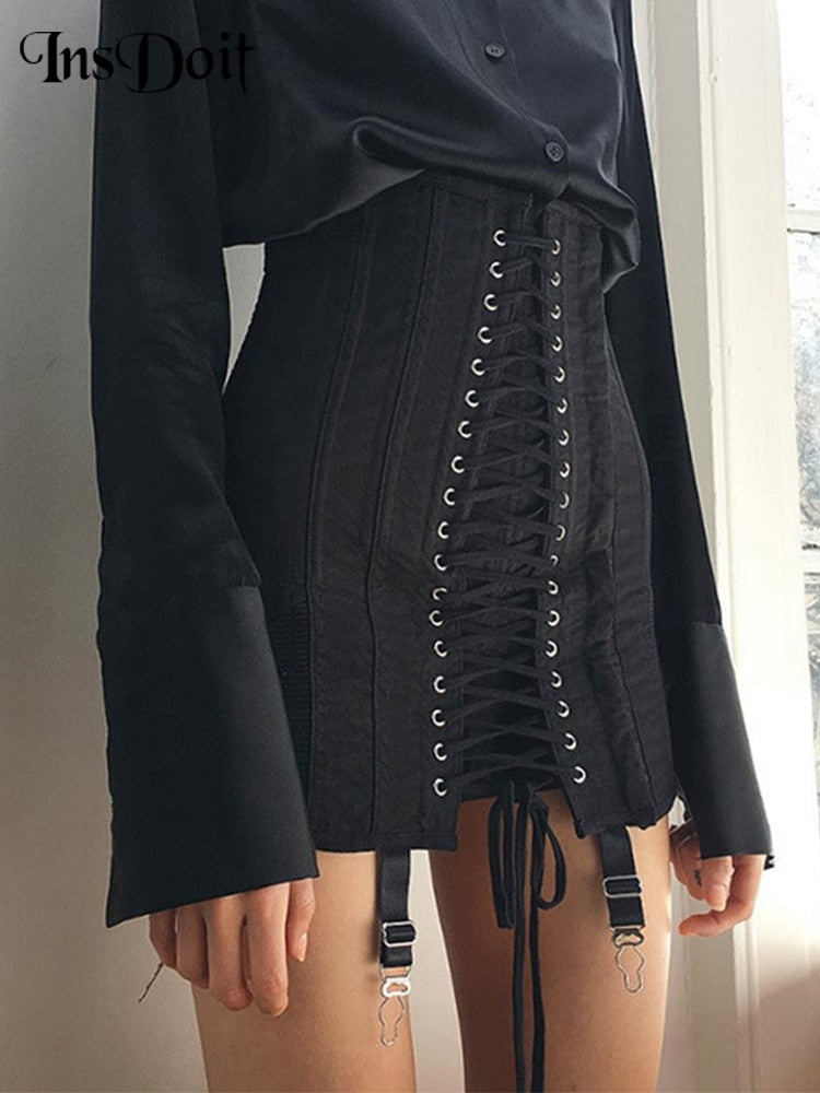 Paris Sexy Lace Up Mini Skirt