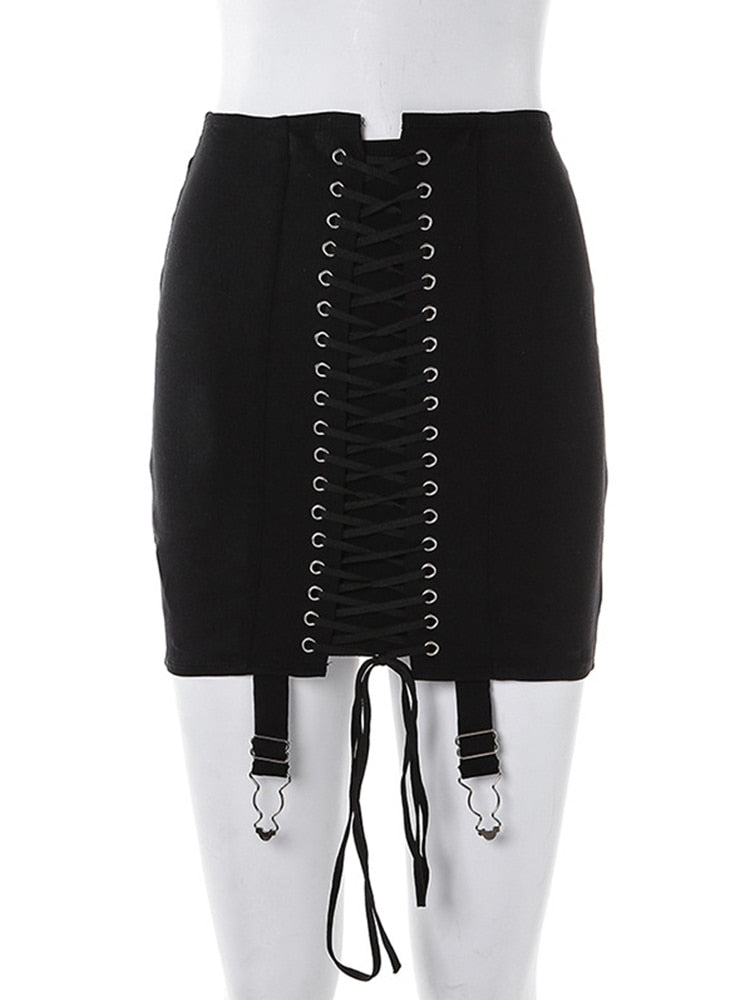 Paris Sexy Lace Up Mini Skirt