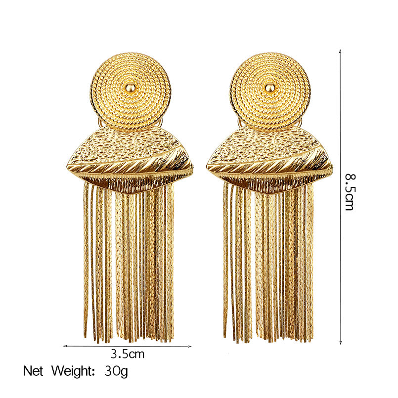 Fanfair Metal Tassel Earrings