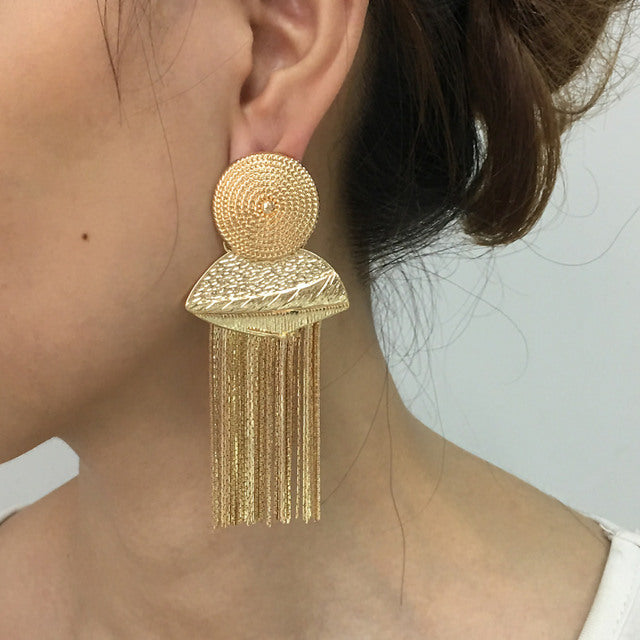 Fanfair Metal Tassel Earrings