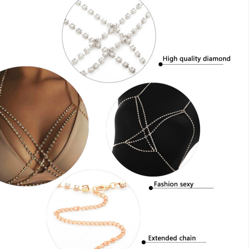 Rhinestone Body Chain Bra