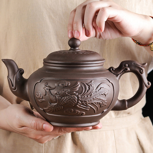 Large Sand Teapot Ceramic Kettle