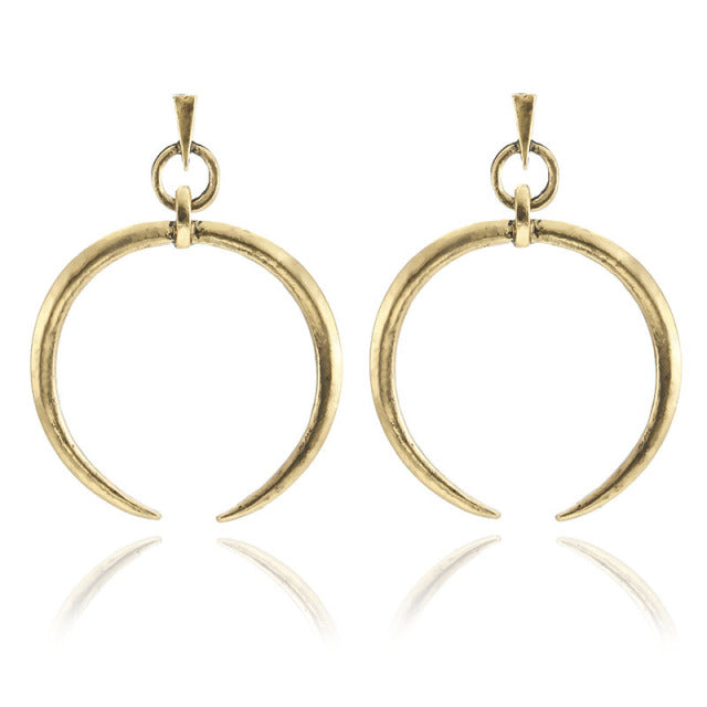 Horn Crescent Drop Earring