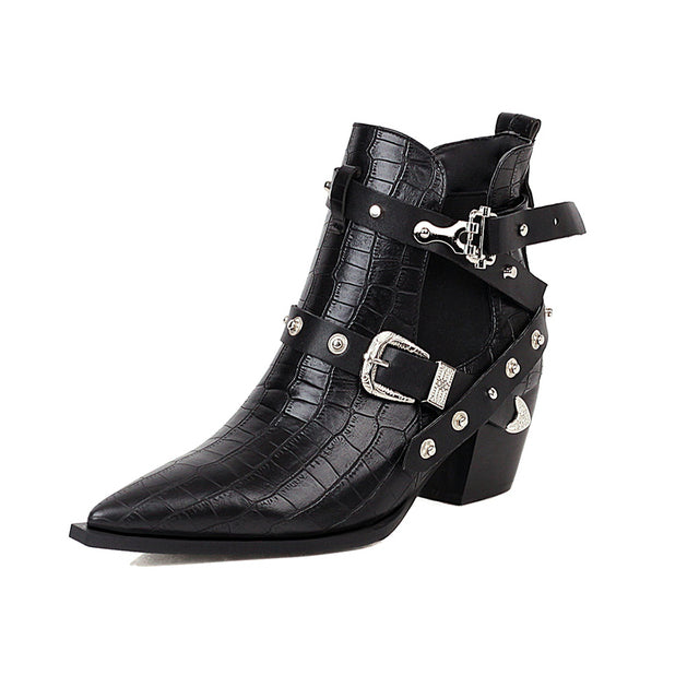 Snakeskin Motorcycle Western Cowboy Boots