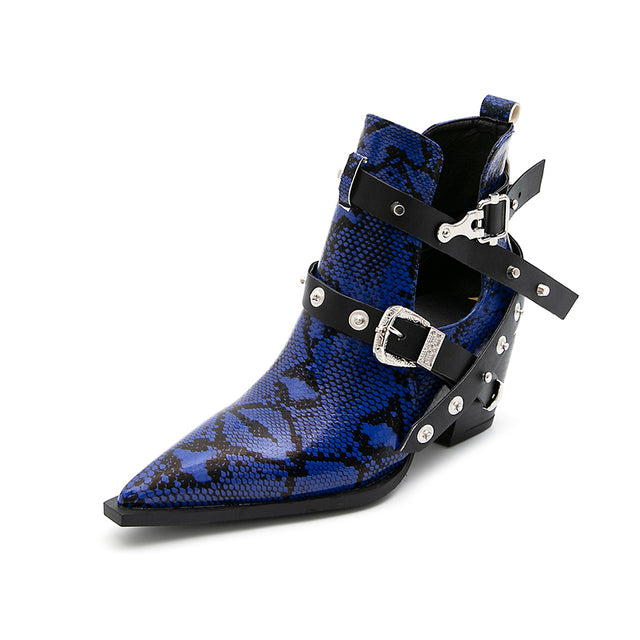 Snakeskin Motorcycle Western Cowboy Boots