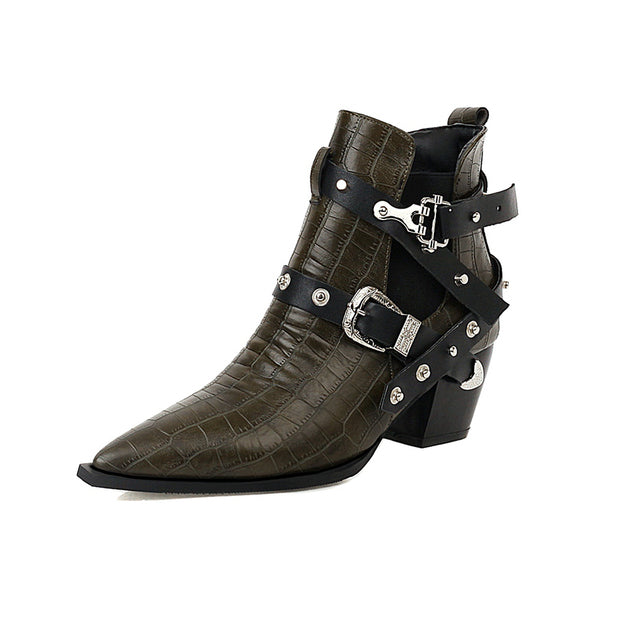 Snakeskin Motorcycle Western Cowboy Boots