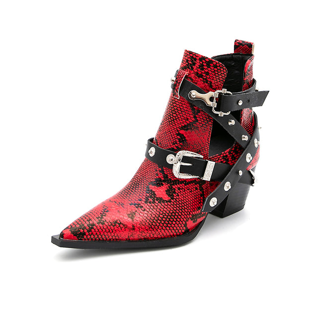 Snakeskin Motorcycle Western Cowboy Boots