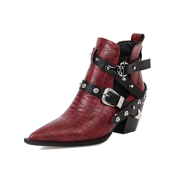 Snakeskin Motorcycle Western Cowboy Boots