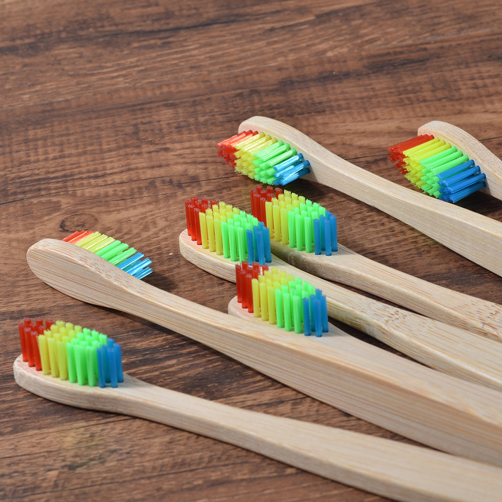 Eco Fresh 10pc Natural Bamboo Tooth Brushes