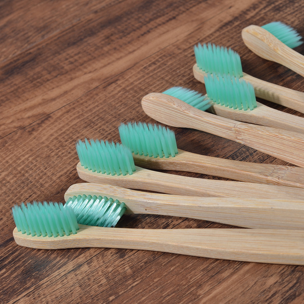 Eco Fresh 10pc Natural Bamboo Tooth Brushes