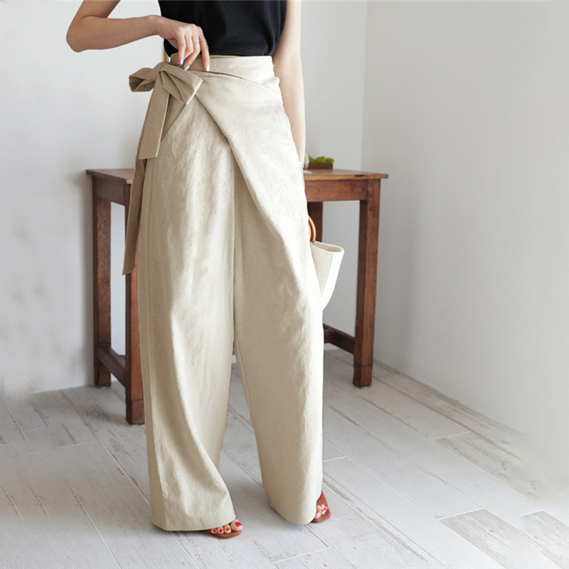 Belize Linen Wide-leg Long Trousers