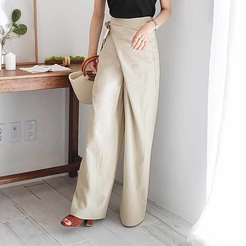 Belize Linen Wide-leg Long Trousers