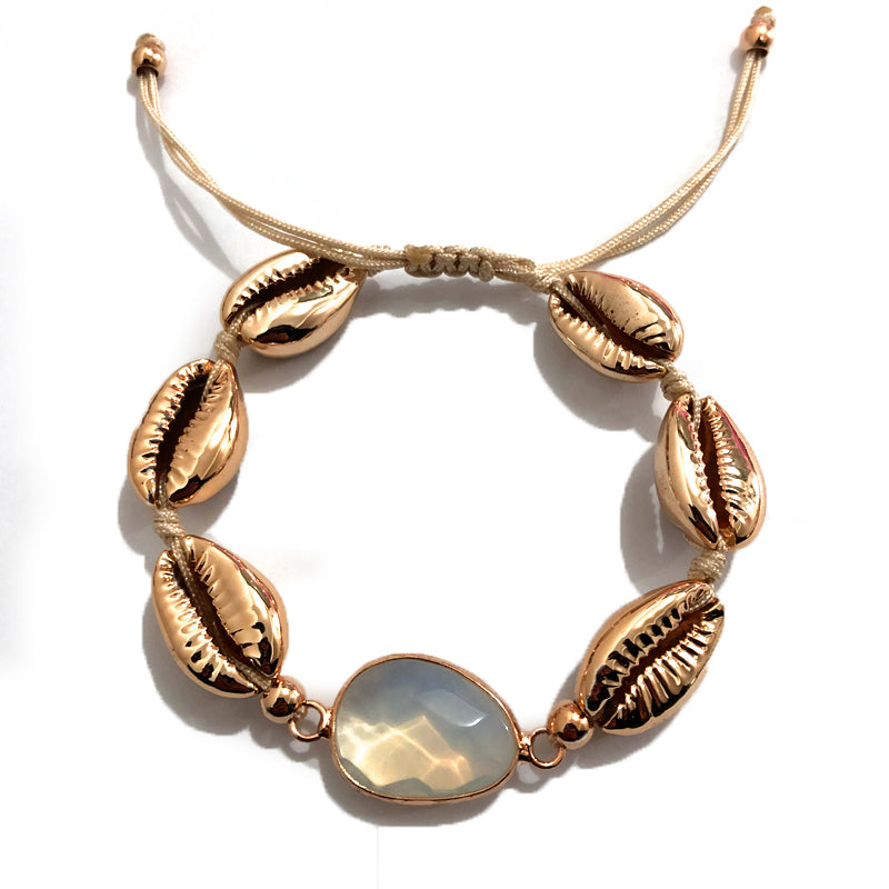 Nature Stone Charm PUKA Shell Bracelet