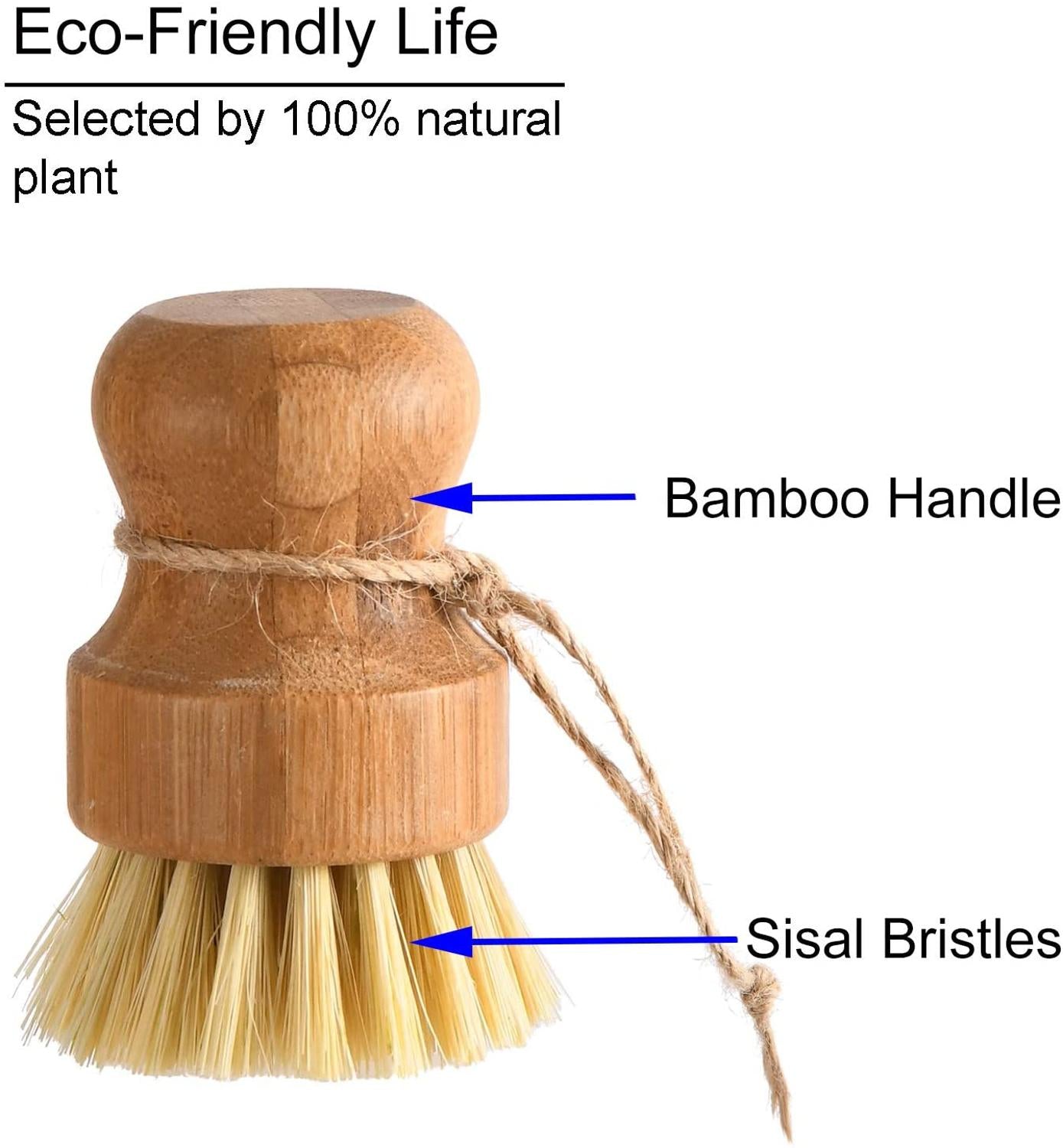 Sisal Bamboo Dish Scrub Brushes