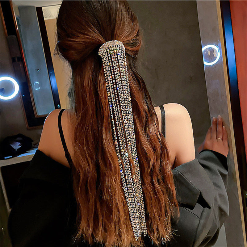 FYUAN Shine Full Long Rhinestone Hairpin