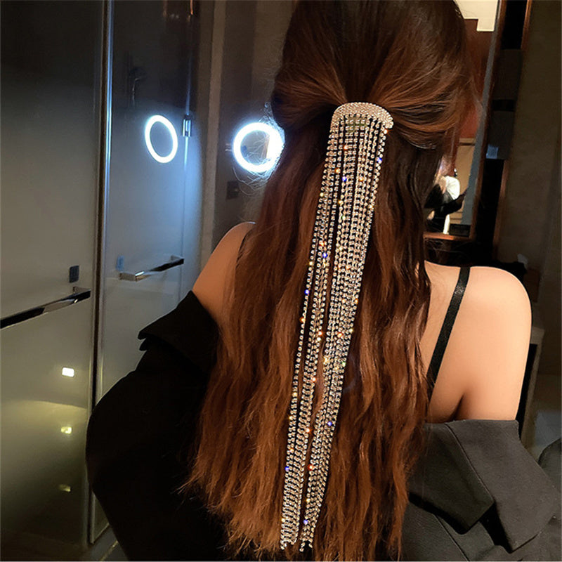 FYUAN Shine Full Long Rhinestone Hairpin