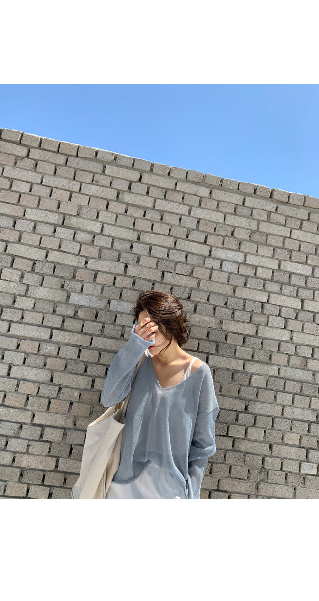 Meadow Thin Blouse V-neck Pullover