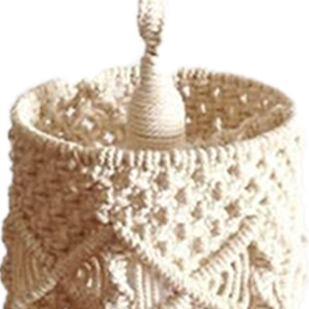 Whimsy Hand-Knit Cream Macrame Lampshades