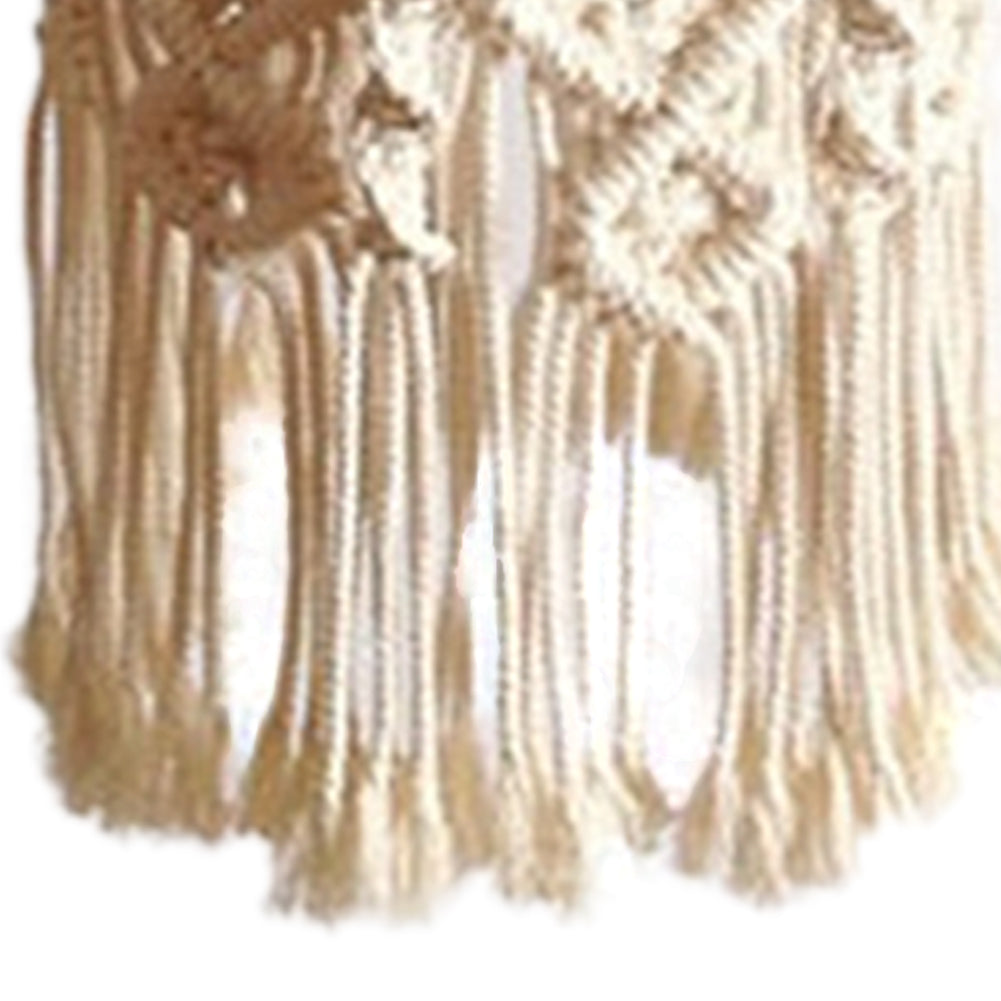 Whimsy Hand-Knit Cream Macrame Lampshades