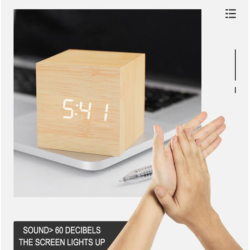 Modern Voice Controlled Box USB/AAA LED Clock