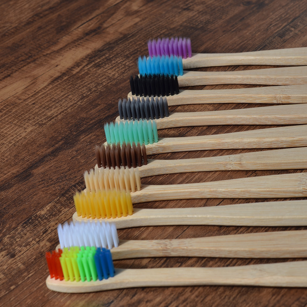 Eco Fresh 10pc Natural Bamboo Tooth Brushes