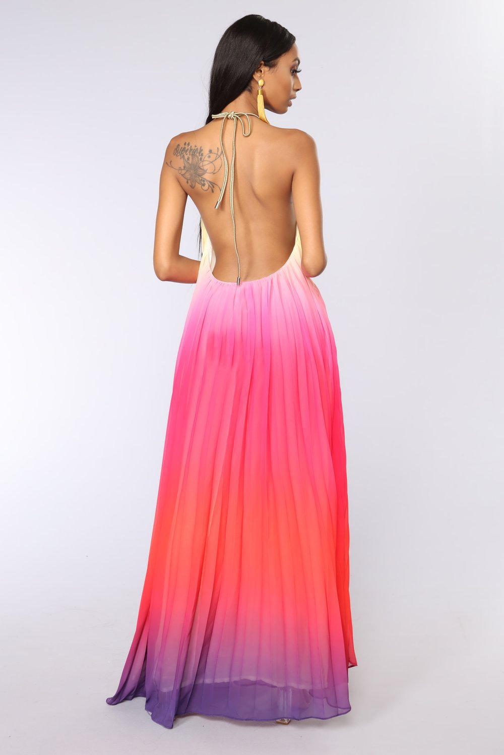 Sundown Backless Ombre Gown