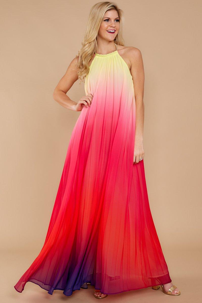 Sundown Backless Ombre Gown