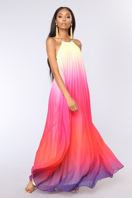 Sundown Backless Ombre Gown