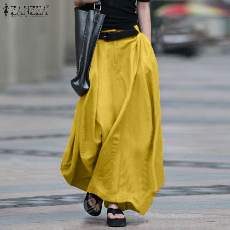 ZANZEA High Waist Solid Skirt