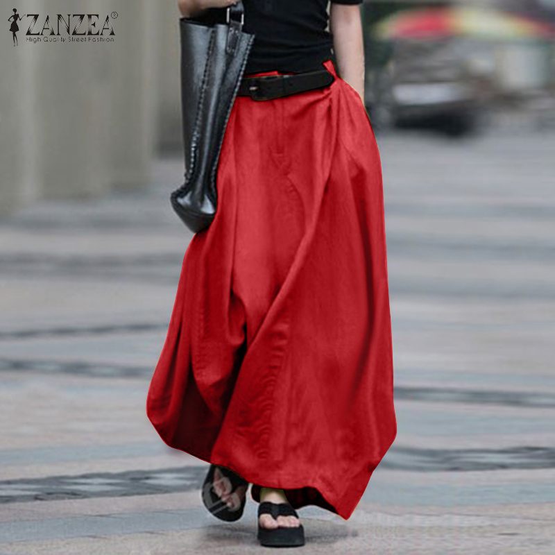 ZANZEA High Waist Solid Skirt