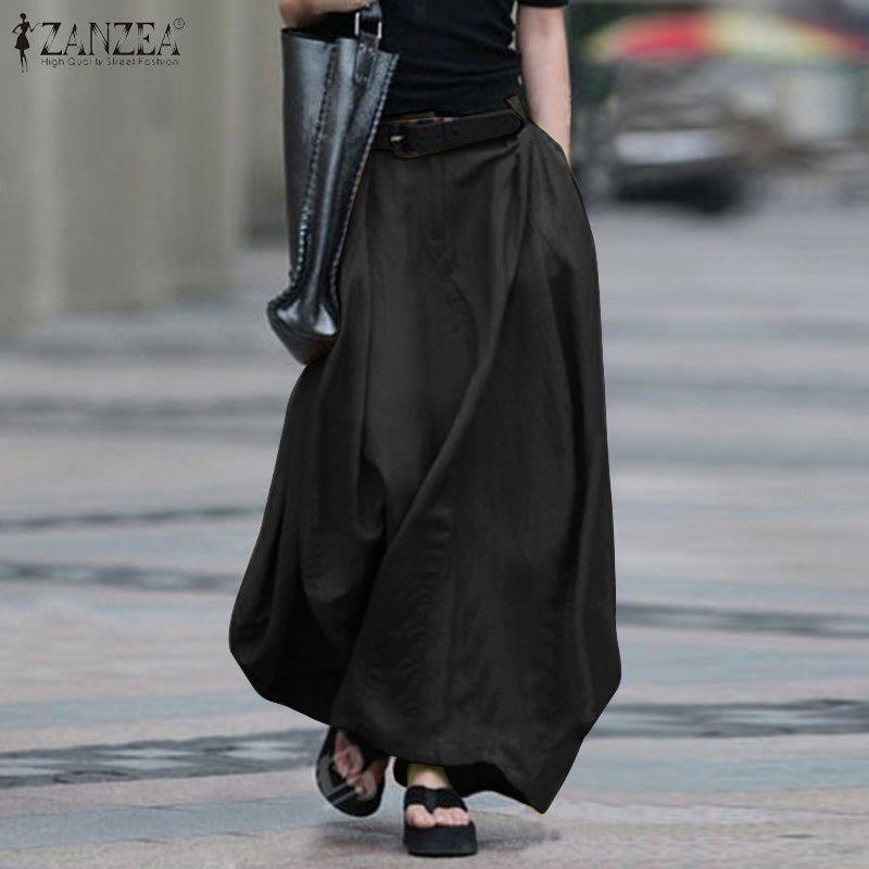 ZANZEA High Waist Solid Skirt