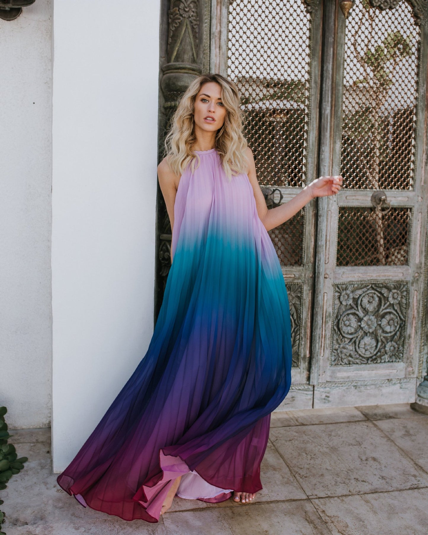 Sundown Backless Ombre Gown