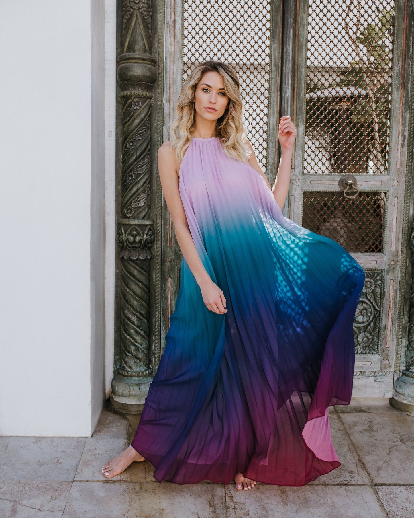 Sundown Backless Ombre Gown