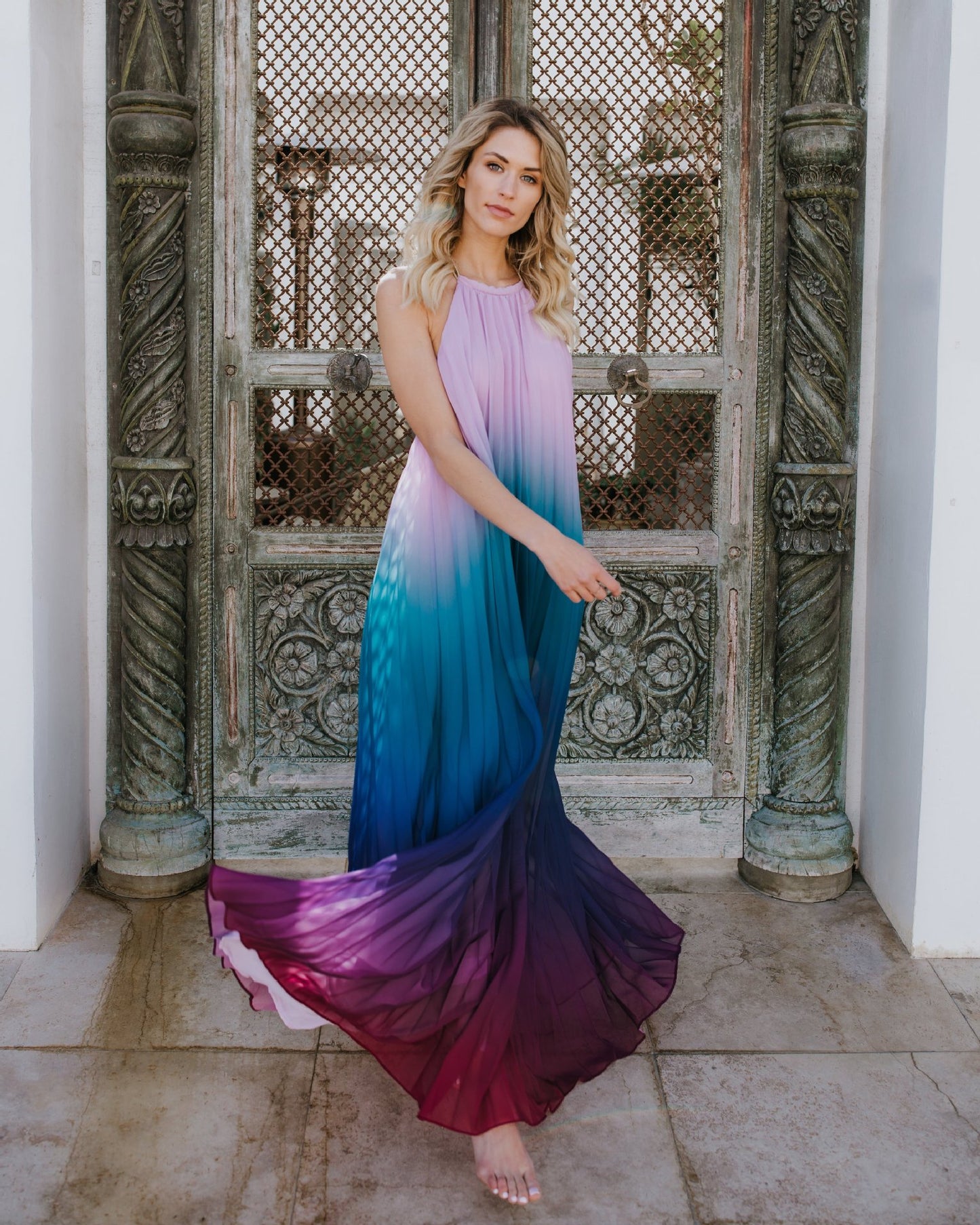 Sundown Backless Ombre Gown