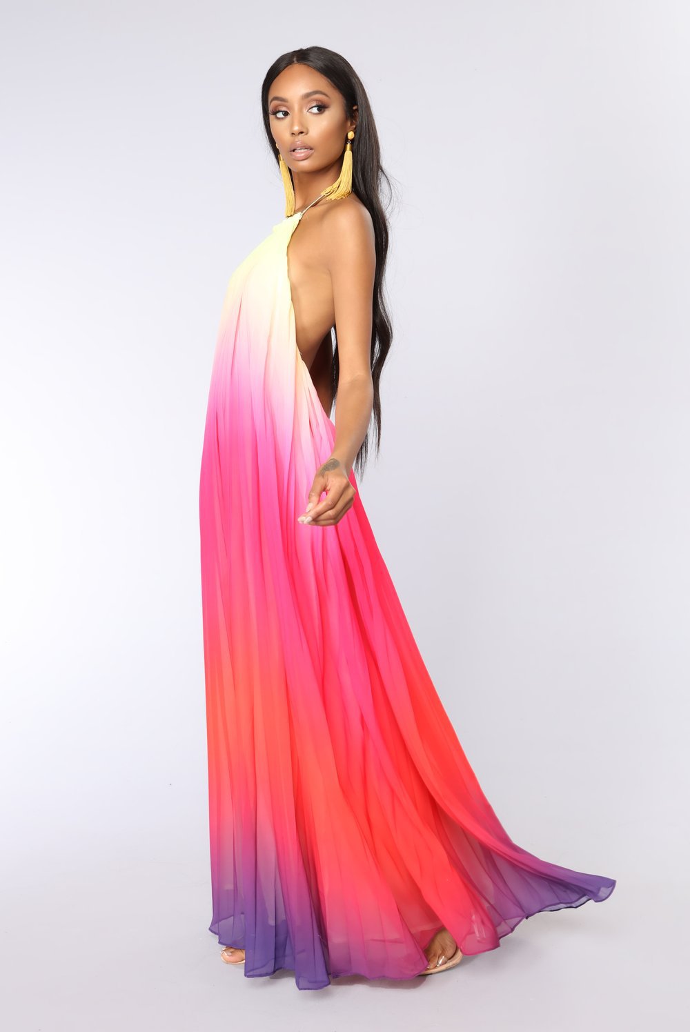 Sundown Backless Ombre Gown