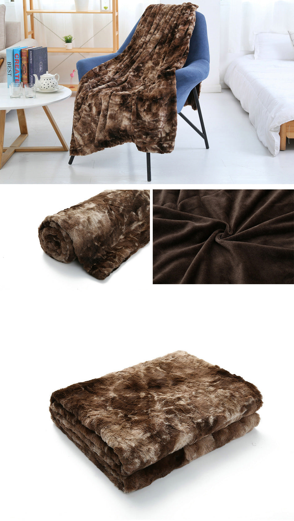 Super Soft Faux Fur Throw Blanket