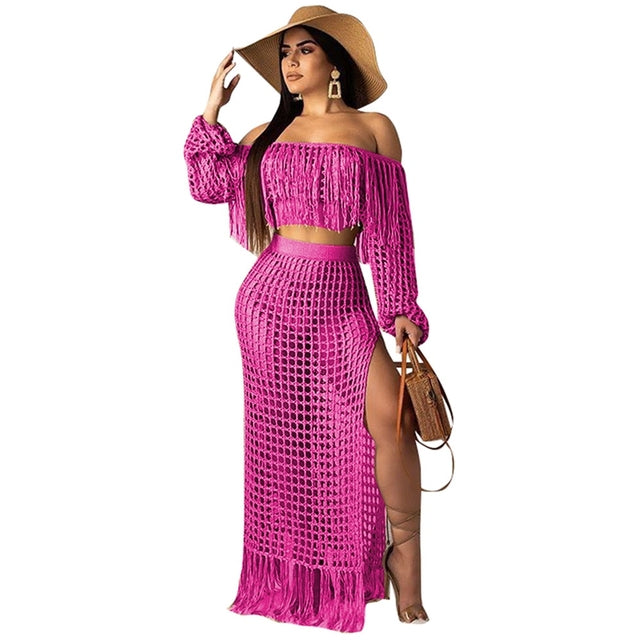 Fringed Tassel Summer Beach Crochet Dress