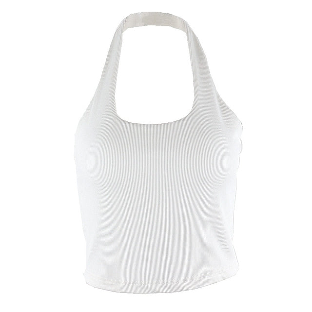 Halter Top White Casual Camisole