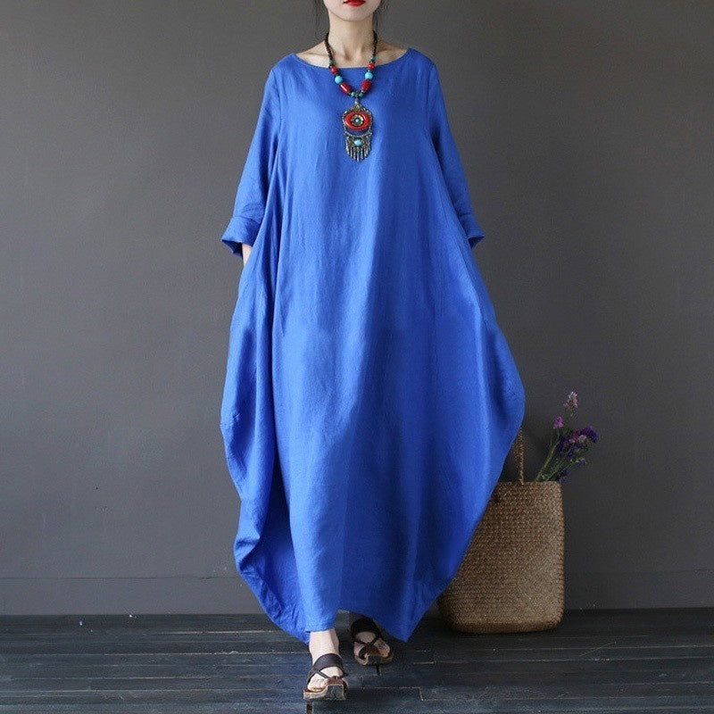 Mustique Maxi Linen Style Dress