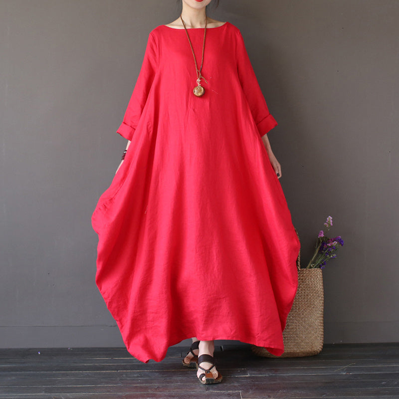 Mustique Maxi Linen Style Dress