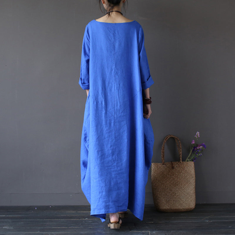 Mustique Maxi Linen Style Dress