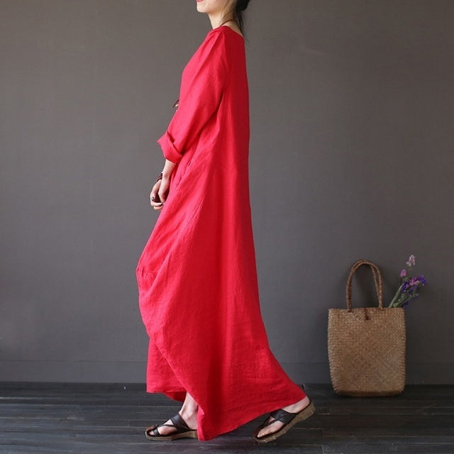 Mustique Maxi Linen Style Dress