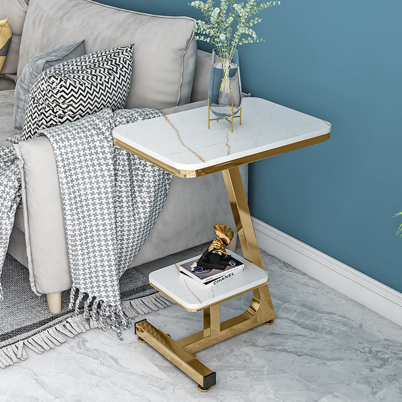 Tier Side Table Luxury Marble Coffee Table