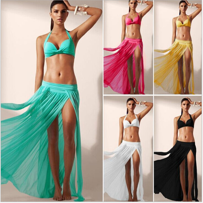 Whispering Sheer Flowing Beach Skirt